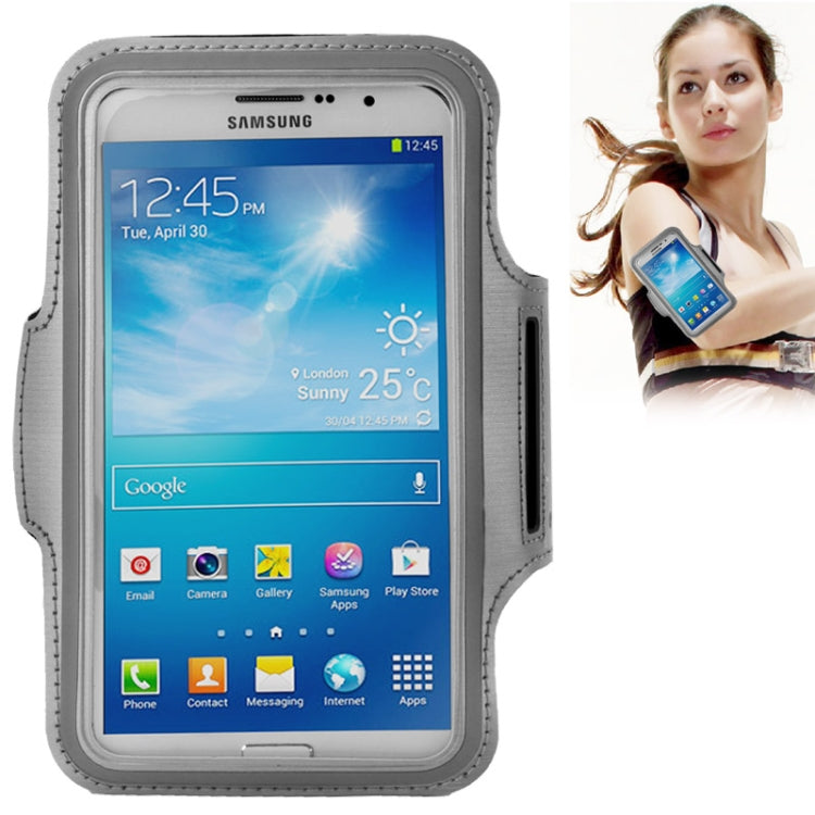 PU Sports Armband Case with Earphone Hole for Galaxy Mega 6.3 / i9200, Below 6.3 inch Phones — Magenta