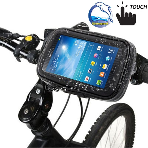 Bicycle Handlebar Mount Holder Waterproof / Sand-proof / Snow-proof / Dirt-proof Zipper Touch Bag, Suitable for Galaxy Note III / N9000 & Mega 6.3 / i9200