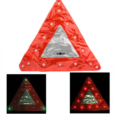 15 LED Triangle Emergency Car Warning Safety Traffic Sign Red
