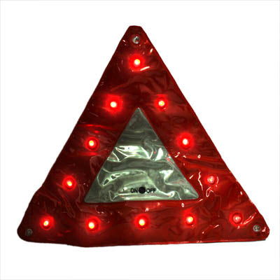 15 LED Triangle Emergency Car Warning Safety Traffic Sign Red