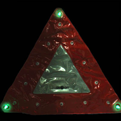 15 LED Triangle Emergency Car Warning Safety Traffic Sign Red