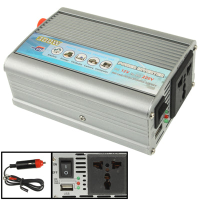 Car Power Inverter with USB Port and Car Charger, 300W DC 12V to AC 220V