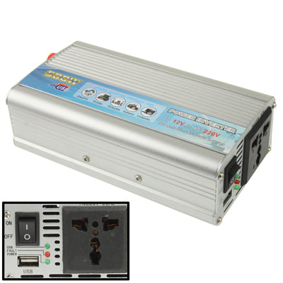 Car Power Inverter with USB Port, 500W DC 12V to AC 220V