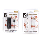 4 Ports USB 2.0 HUB with 4 Switch — Black