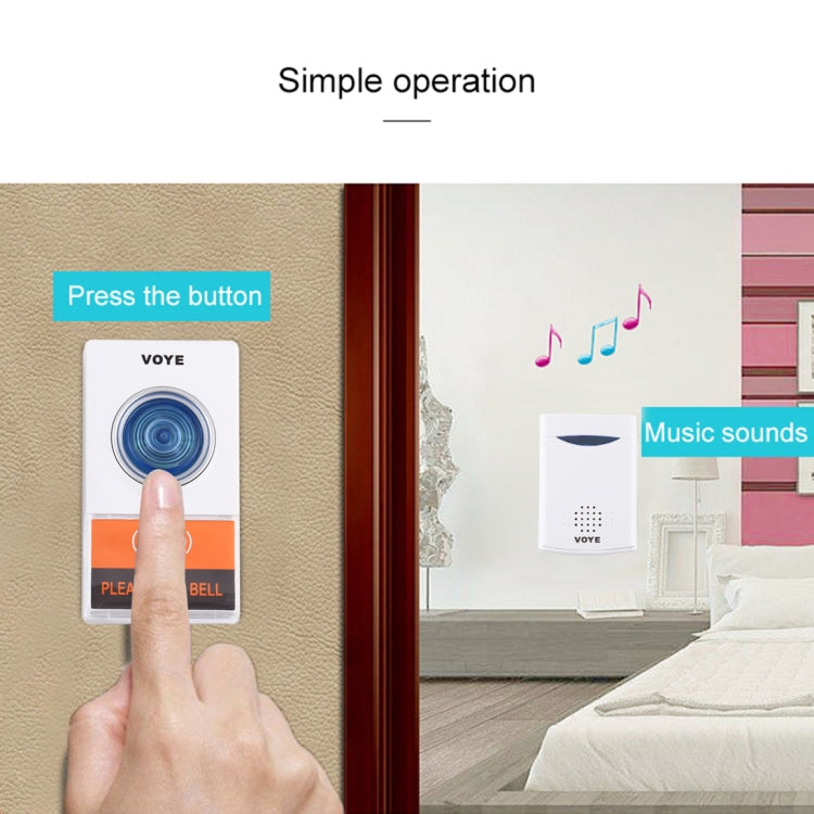 VOYE V006A Home Music Remote Control Wireless Doorbell with 38 Polyphony Sounds