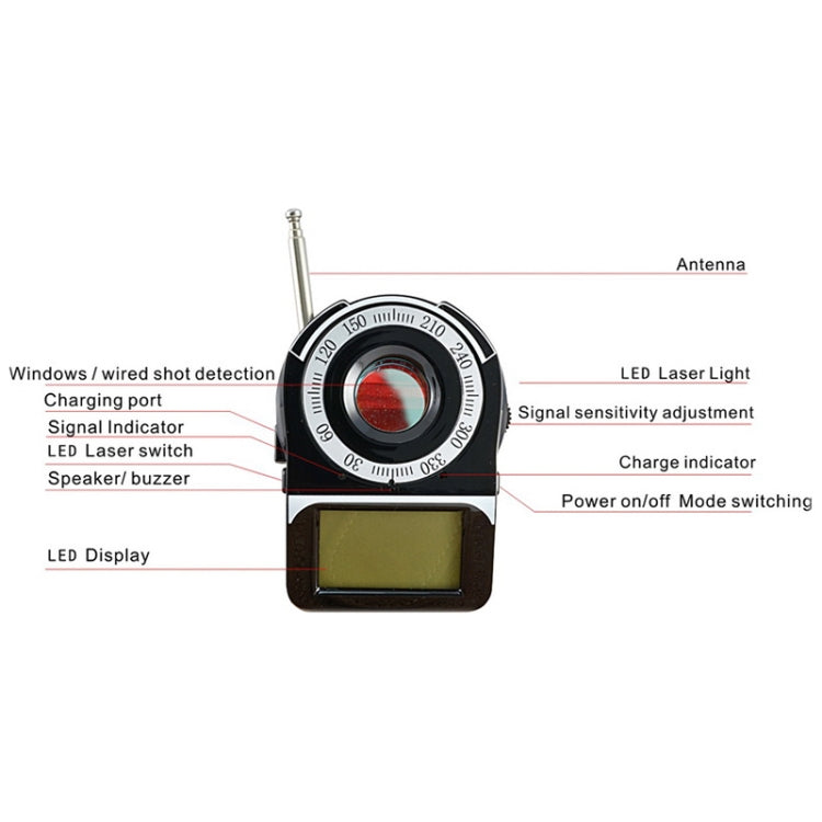 CC-309 Full Band Detector with LED Screen Display, Detection Frequency Range: 1MHz-6500MHz