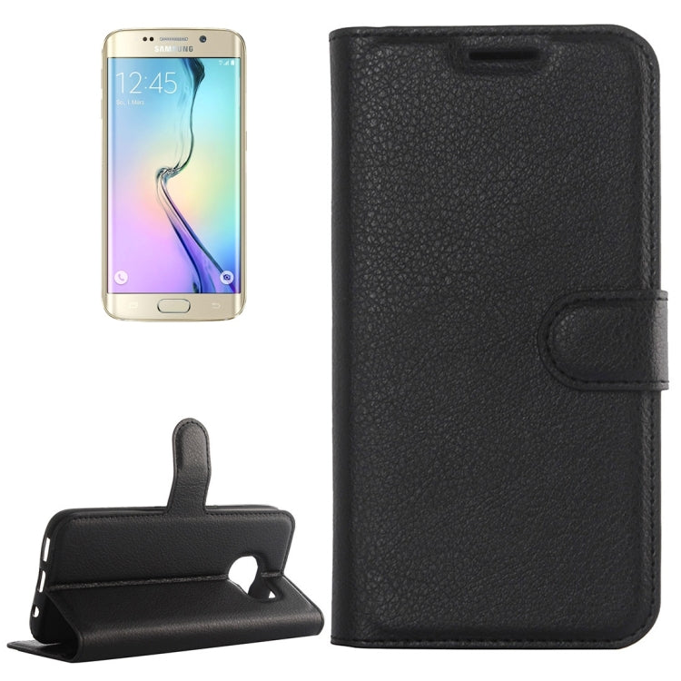 G925 Litchi Texture Horizontal Flip Leather Case with Holder & Card Slots & Wallet, For Galaxy S6 edge