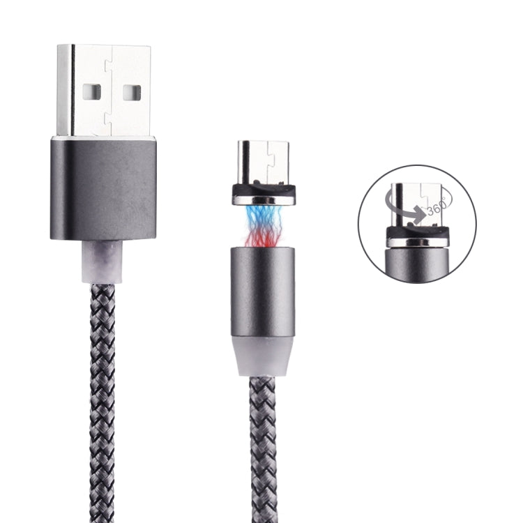 360 Degree Rotation 1m Weave Style Micro USB to USB 2.0 Strong Magnetic Charger Cable with LED Indicator — view 6
