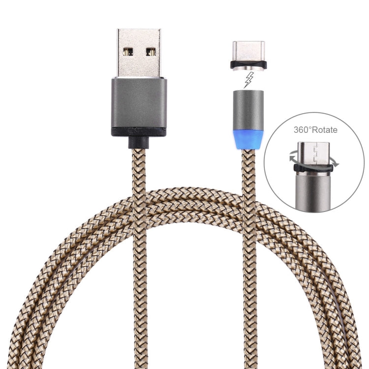 360 Degree Rotation 1m Weave Style USB-C / Type-C to USB 2.0 Strong Magnetic Charger Cable with LED Indicator — view 9