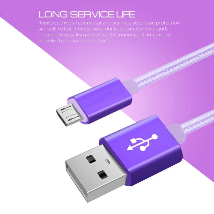 3A Woven Style Metal Head Micro USB to USB Data / Charger Cable, Cable Length: 3m