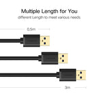 Ugreen 1m USB 3.0 Male to Female Data Sync Super Speed Transmission Extension Cord Cable