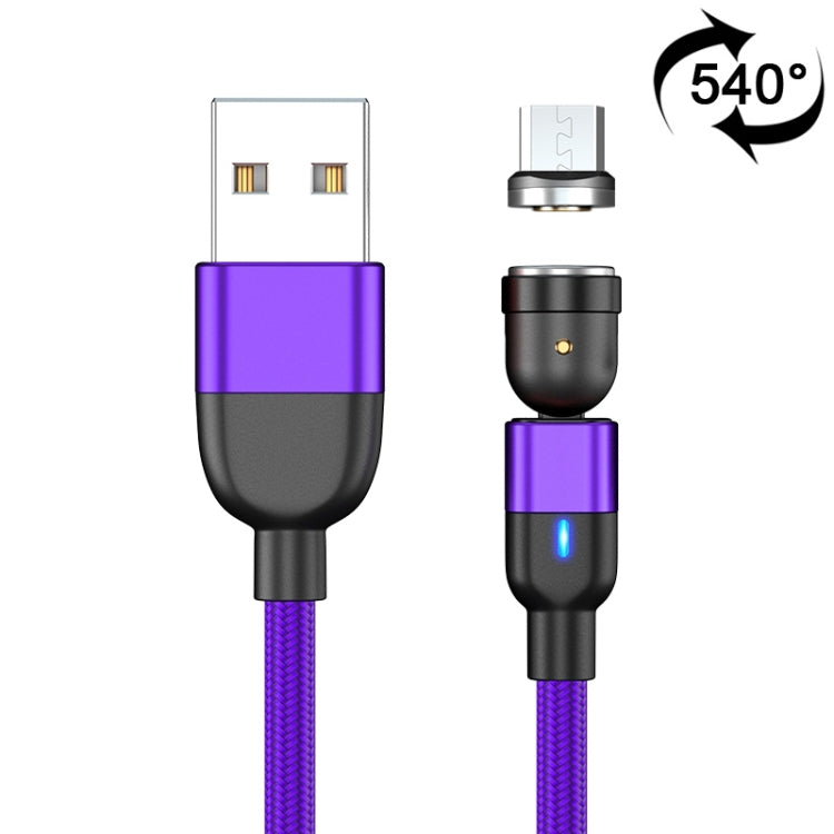 1m 3A Output USB to Micro USB 540 Degree Rotating Magnetic Data Sync Charging Cable — Black