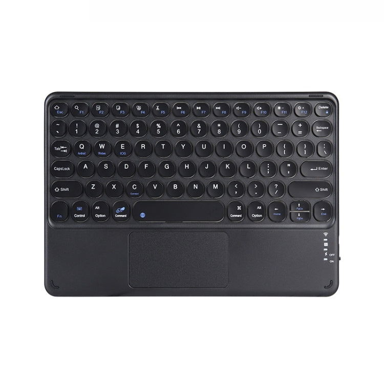 250C 10 inch Universal Tablet Round Keycap Wireless Bluetooth Keyboard with Touch Panel — Green