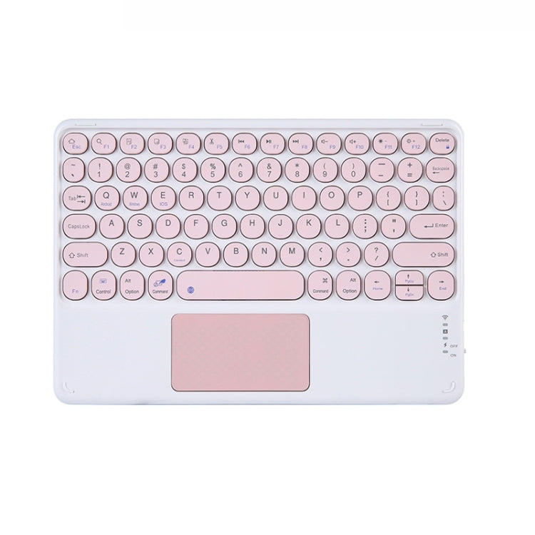 250C 10 inch Universal Tablet Round Keycap Wireless Bluetooth Keyboard with Touch Panel