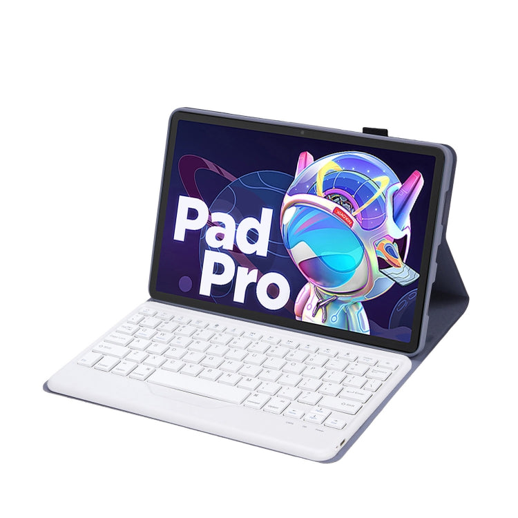 AM20-B Lambskin Texture Ultra-thin Bluetooth Keyboard Leather Tablet Case For Lenovo Xiaoxin Pad 2022 10.6 inch/Tab M10 Plus 10.6 3rd Gen 2022 — Purple