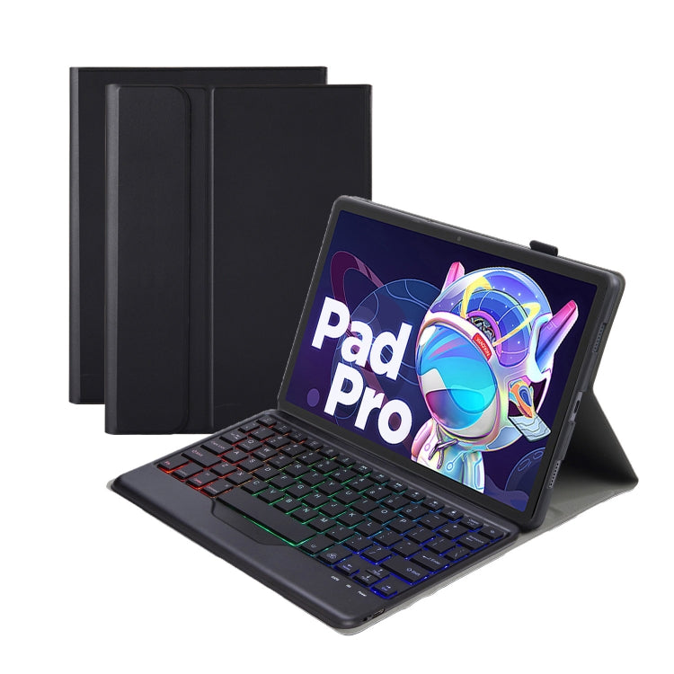 AM20-BS Lambskin Texture Ultra-thin Backlight Bluetooth Keyboard Leather Tablet Case For Lenovo Xiaoxin Pad 2022 10.6 inch/Tab M10 Plus 10.6 3rd Gen 2022