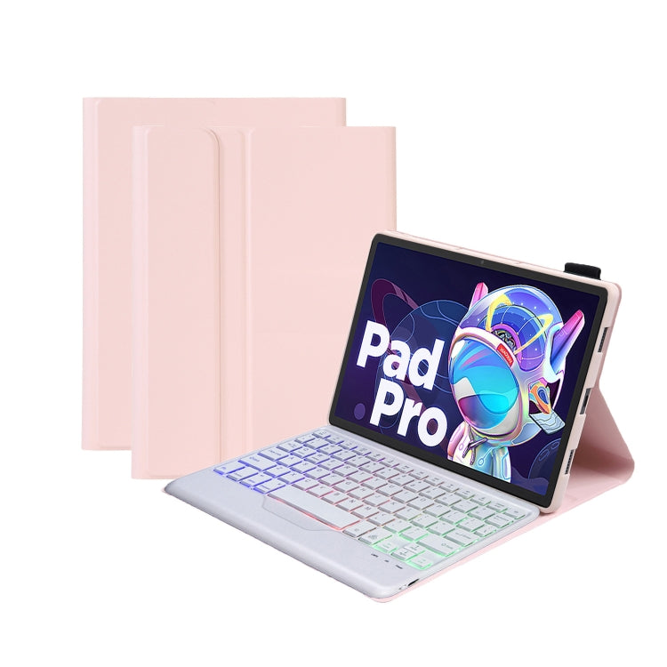 AM20-BS Lambskin Texture Ultra-thin Backlight Bluetooth Keyboard Leather Tablet Case For Lenovo Xiaoxin Pad 2022 10.6 inch/Tab M10 Plus 10.6 3rd Gen 2022 — Purple