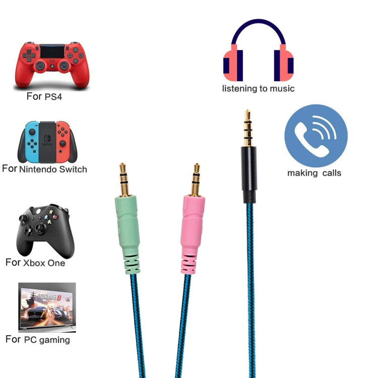 ZS0158 Straight Plug + Adapter Cable Gaming Headset Audio Cable for SteelSeries Arctis 3 / 5 / 7