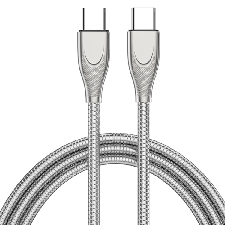 ADC-009 USB-C / Type-C to USB-C / Type-C Zinc Alloy Hose Fast Charging Data Cable, Cable Length: 1m — Gun Metal