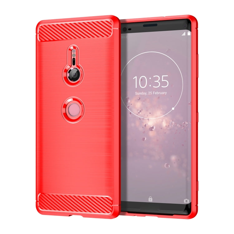 Brushed Texture Carbon Fiber Shockproof TPU Case for Sony Xperia XZ3
