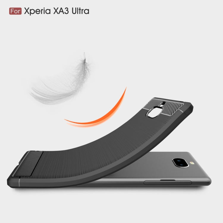 Brushed Texture Carbon Fiber Soft TPU Case for Sony Xperia 10 Plus
