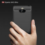 Brushed Texture Carbon Fiber Soft TPU Case for Sony Xperia 10 Plus
