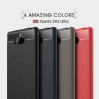 Brushed Texture Carbon Fiber Soft TPU Case for Sony Xperia 10 Plus