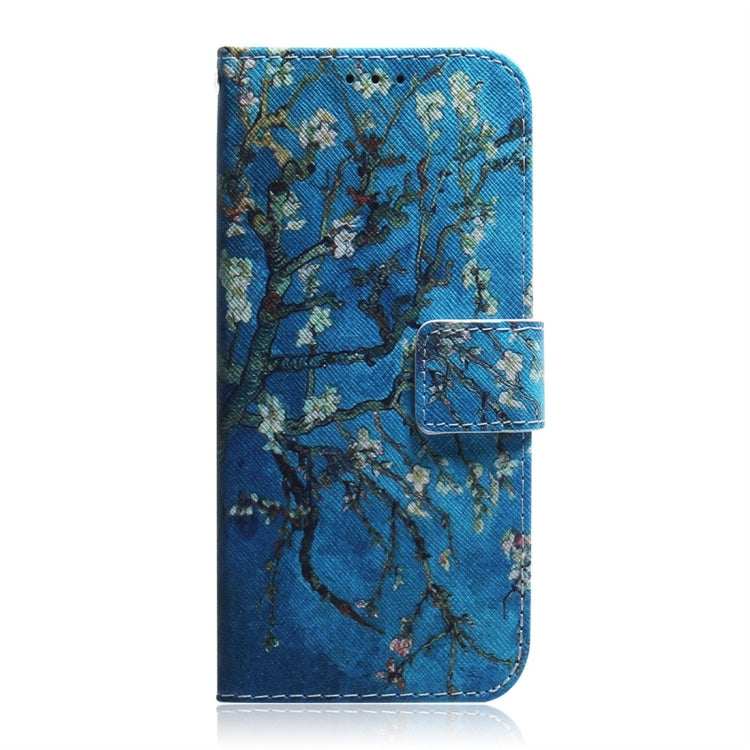 Apricot Flower Pattern Coloured Drawing Horizontal Flip Leather Case for Sony Xperia 1, with Holder & Card Slots & Wallet