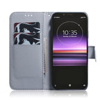 Apricot Flower Pattern Coloured Drawing Horizontal Flip Leather Case for Sony Xperia 1, with Holder & Card Slots & Wallet