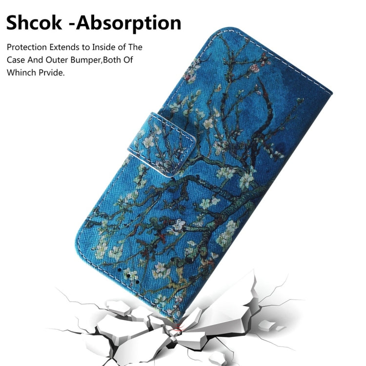 Apricot Flower Pattern Coloured Drawing Horizontal Flip Leather Case for Sony Xperia 1, with Holder & Card Slots & Wallet