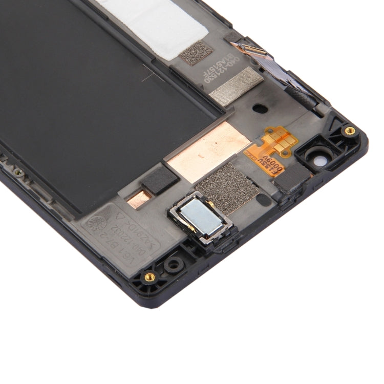 LCD Screen and Digitizer Full Assembly with Frame for Nokia Lumia 735 (Black)