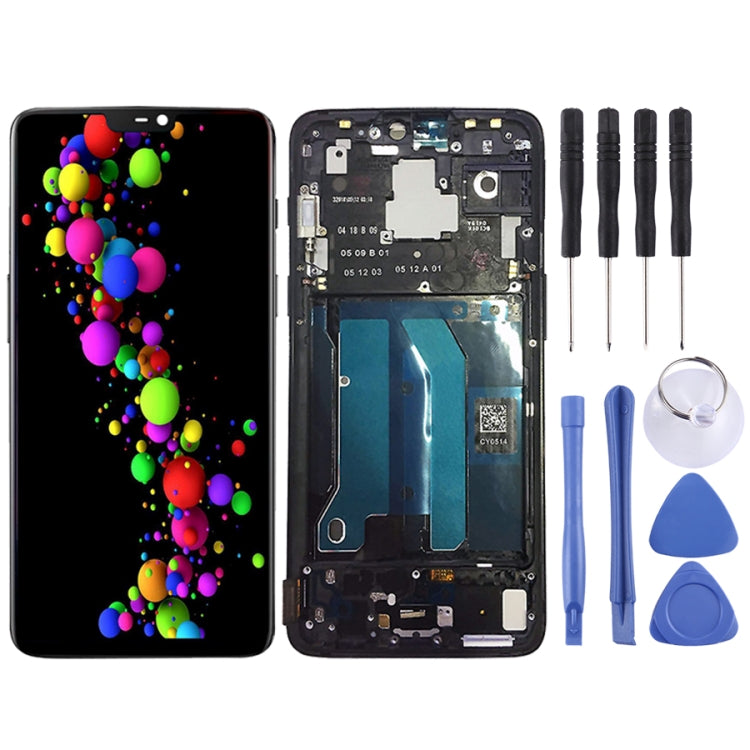 Digitizer Full Assembly with Frame OEM LCD Screen, For OnePlus 6