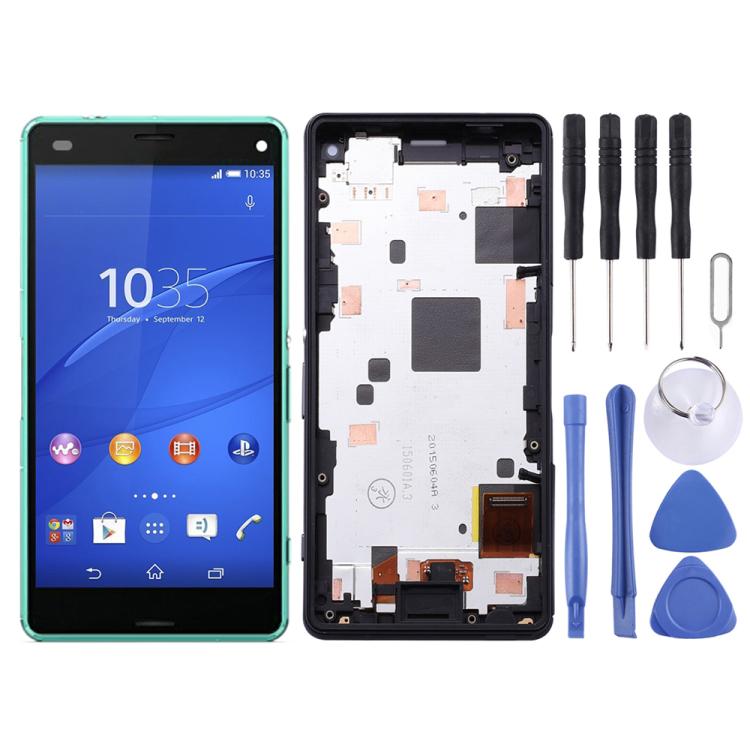 LCD Screen and Digitizer Full Assembly with Frame for Sony Xperia Z3 Mini Compact — Red