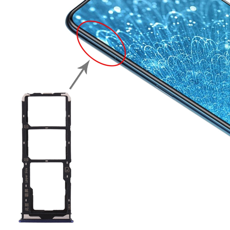 SIM Card Tray + SIM Card Tray + Micro SD Card Tray, For Vivo Y7s