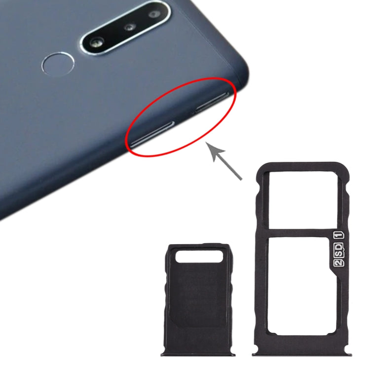 SIM Card Tray + SIM Card Tray + Micro SD Card Tray for Nokia 3.1 Plus — view 5