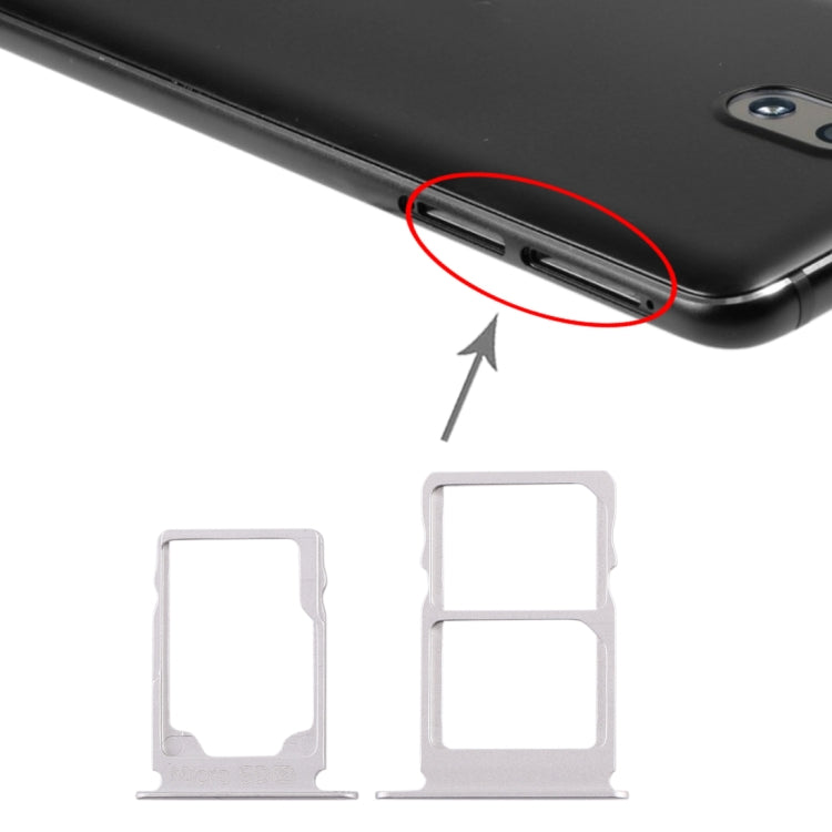 SIM Card Tray + SIM Card Tray + Micro SD Card Tray for Nokia 3.1 TA-1049 TA-1057 TA-1063 TA-1070