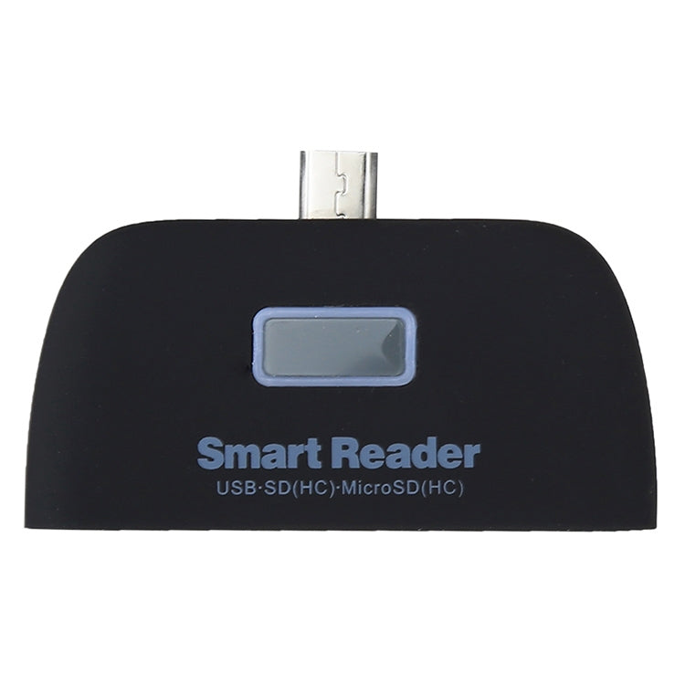 TF + SD + USB 2.0 + Micro USB Port to Micro USB OTG Smart Card Reader Connection Kit with LED Indicator Light