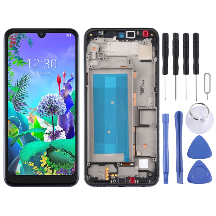 LCD Screen and Digitizer Full Assembly with Frame for LG Q60 X525ZA X525BAW X525HA X525ZAW / LG X6 2019 LMX625N X625N X525, Single SIM