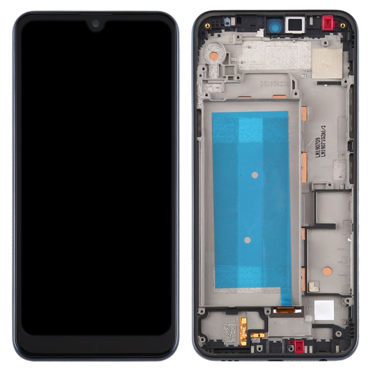 LCD Screen and Digitizer Full Assembly with Frame for LG Q60 X525ZA X525BAW X525HA X525ZAW / LG X6 2019 LMX625N X625N X525, Single SIM