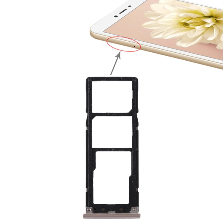 2 SIM Card Tray + Micro SD Card Tray for Xiaomi Redmi Note 5A, Redmi Note 5A, For Xiaomi Redmi Note 5A — Rose Gold