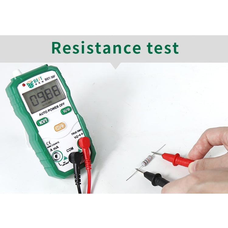BEST BST-58F Full Automatic Range Multimeter Without Shift Intelligent Identification Digital Multimeter Household Mini Electrical Instrument