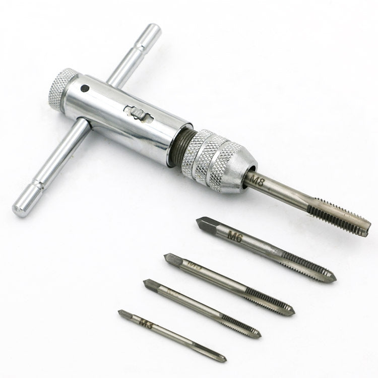 M3-M8 Adjustable Ratchet Tap Wrench and Hand Tapping Accessories — M3-M8