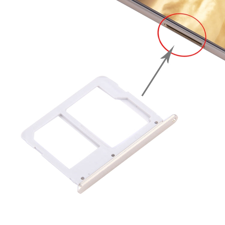 For Galaxy C7 / C7000 SIM Card Tray + Micro SD / SIM Card Tray — Gold