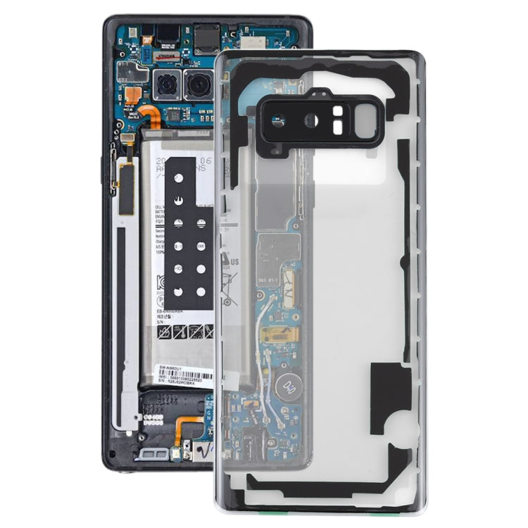 For Samsung Galaxy Note 8 / N950F N950FD N950U N950W N9500 N950N Transparent Battery Back Cover with Camera Lens Frame
