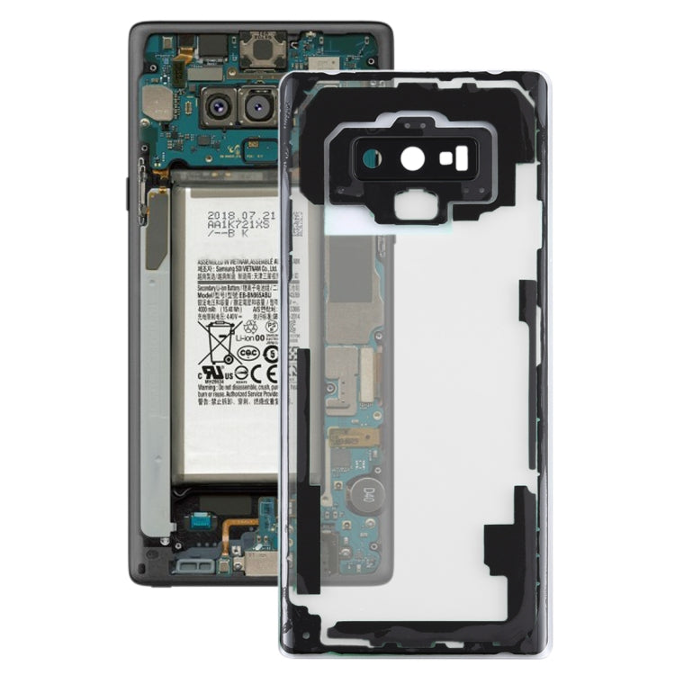 For Samsung Galaxy Note9 / N960D N960F Transparent Battery Back Cover with Camera Lens Frame