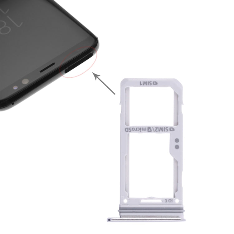 2 SIM Card Tray / Micro SD Card Tray, For Galaxy S8 / S8+, For Samsung Galaxy S8 (Double) — Black