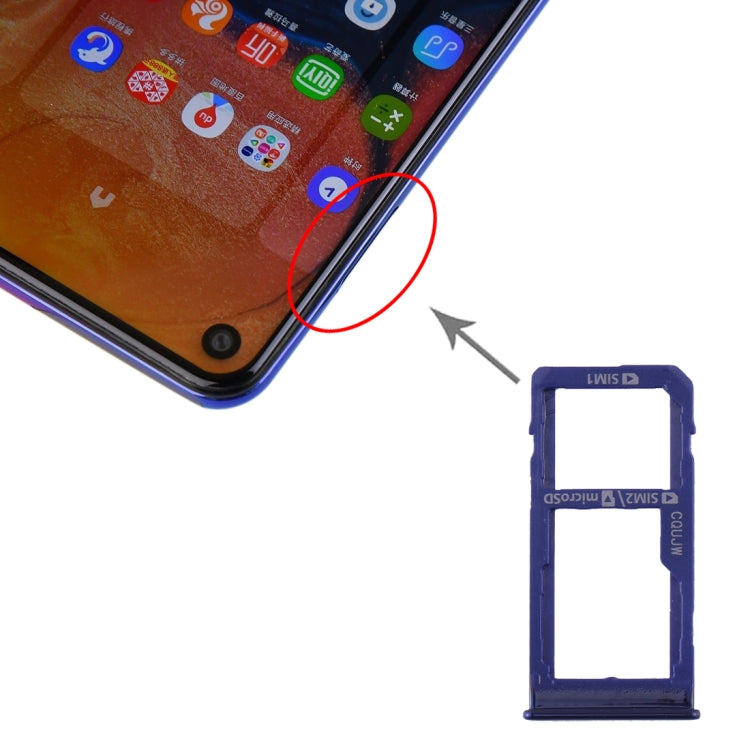 SIM Card Tray + SIM Card Tray / Micro SD Card Tray, For Samsung Galaxy A60