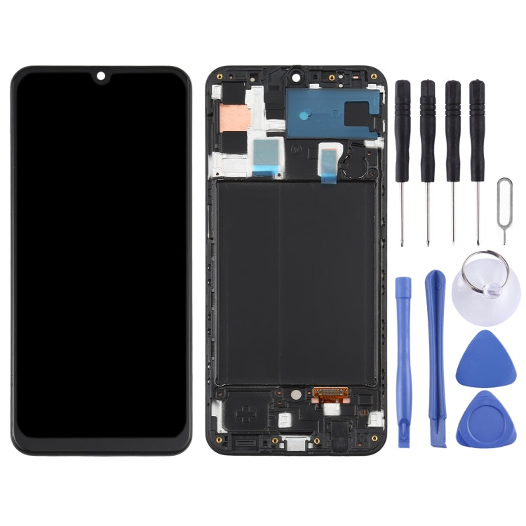 Original Super AMOLED LCD Screen for Galaxy A50 Digitizer Full Assembly with Frame — For Samsung Galaxy A50