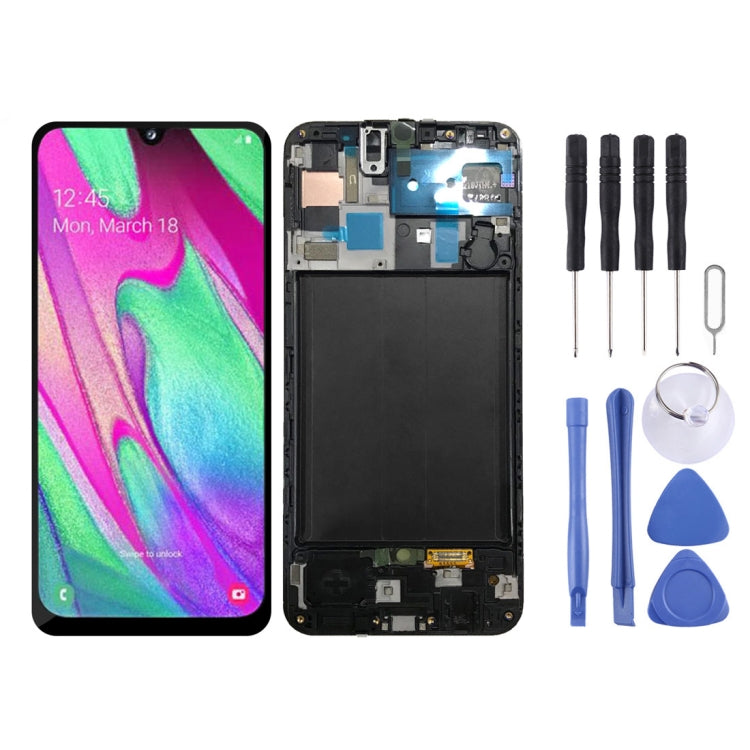Original LCD Screen and Digitizer Full Assembly with Frame for Galaxy A50 SM-A505F