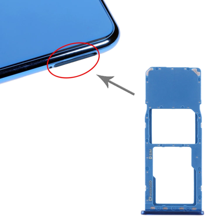 A750F SIM Card Tray + Micro SD Card Tray, For Galaxy A7 (2018) — Black